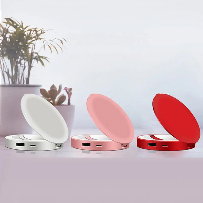 Espelho LED Power Bank Cosmetic Mirror